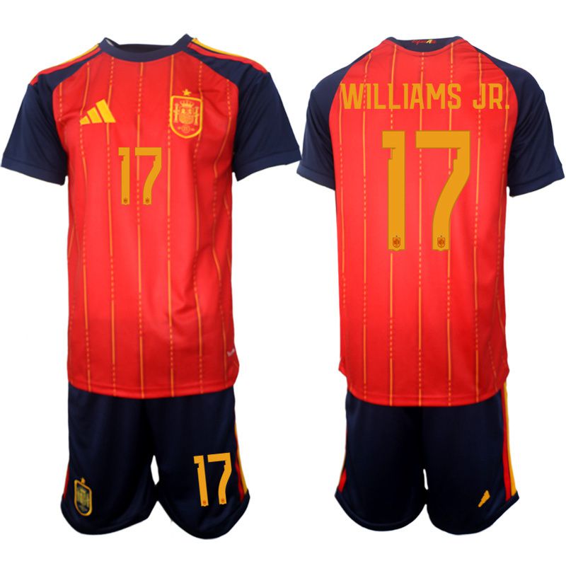 Men 2026 World Cup National Team Spain home red #17 Soccer Jersey